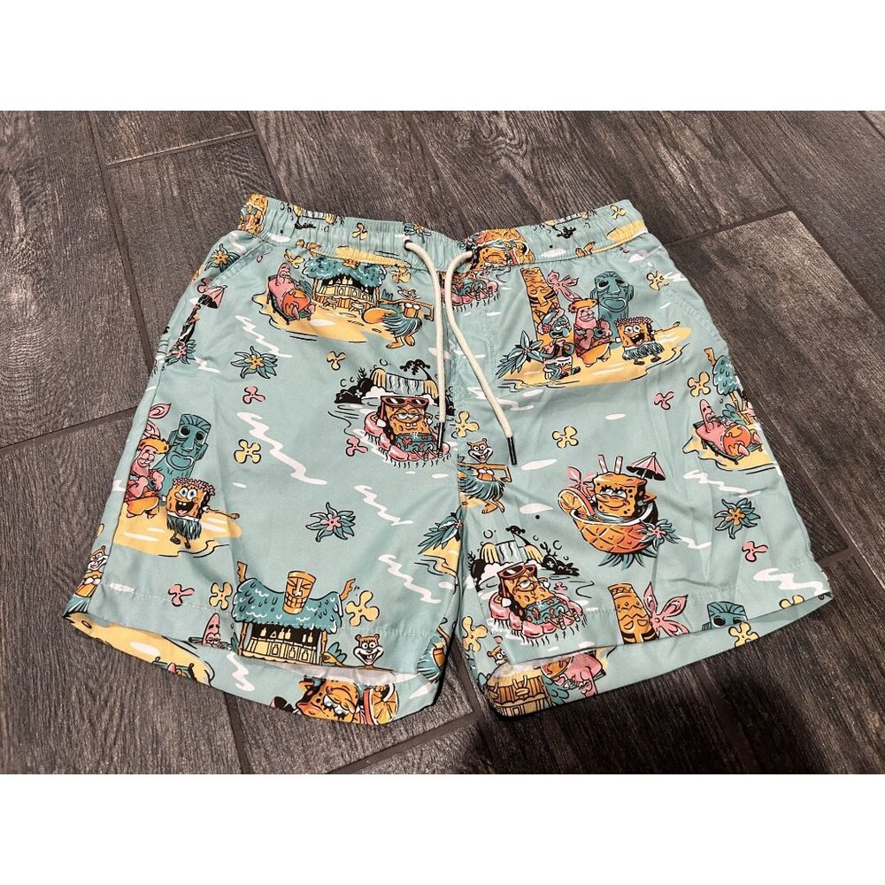 GENTLY USED OPPOSUITS "SPONGEBOB" SWIM TRUNKS- SIZE S